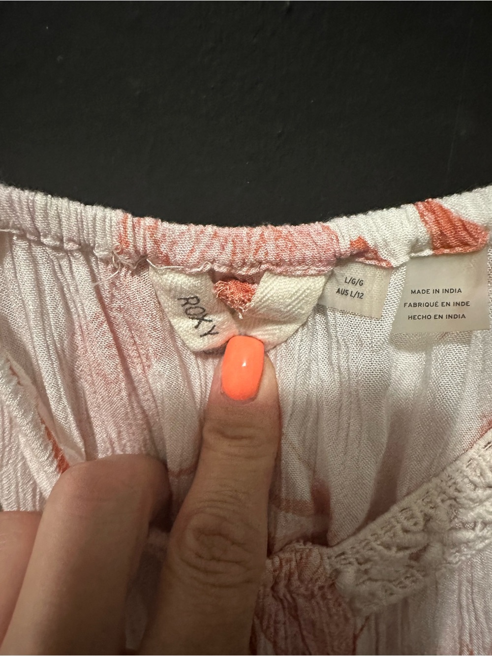Roxy Cream and Orange Floral Button-Front Maxi Dress - Picture 2 of 3